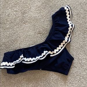 NEW J Crew one shoulder bikini top XS